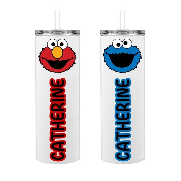 BTO Other - NWT Custom Name Tumbler – Elmo & Cookie Monster Design – 20oz/18.5oz